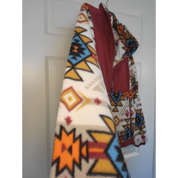 Hooey Aztec Full Zip Fleece Jacket Southwestern Rodeo Size M Style HJ081BUCR - Picture 5 of 9